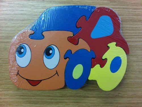 Childrens Kids Wooden Car Shape Transport Puzzles 12Months + - hanrattycraftsgifts.co.uk