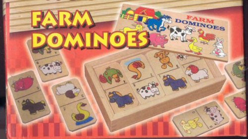Wooden Dominos - Farm Animals with Wood Storage Box - hanrattycraftsgifts.co.uk