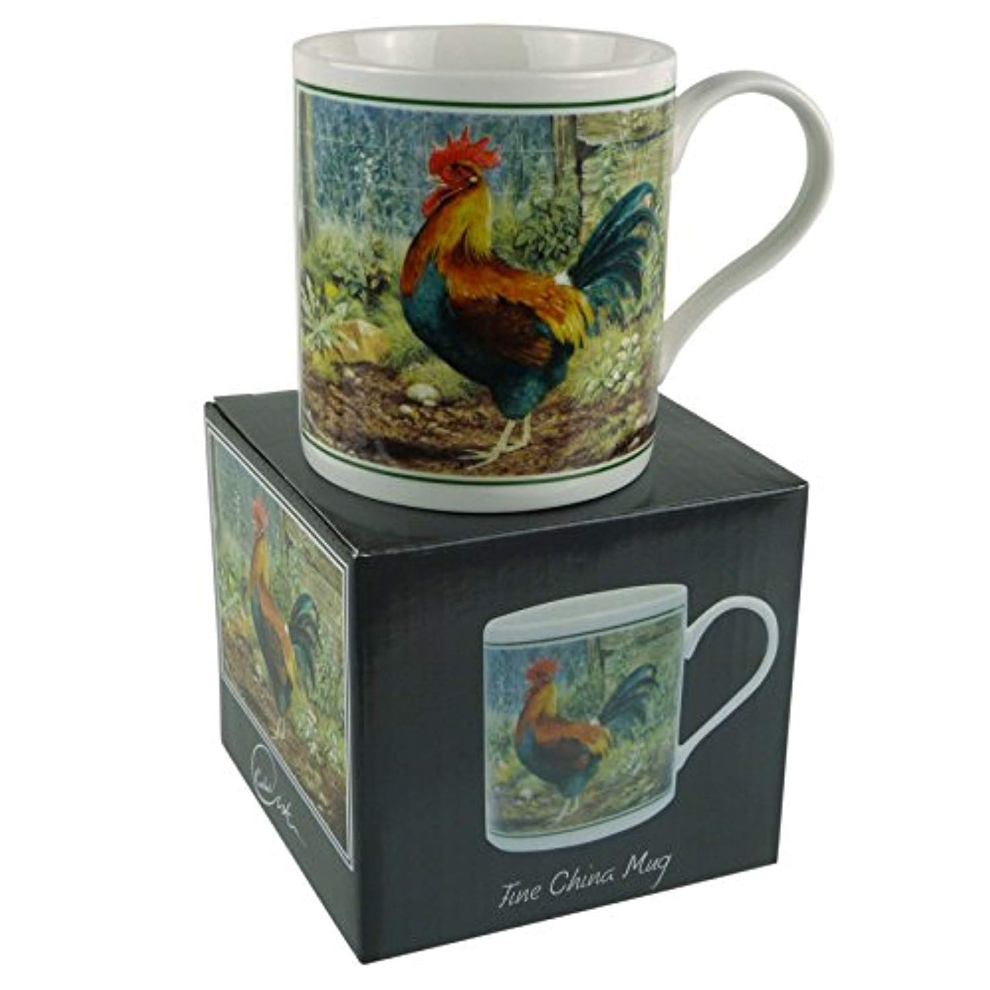 Fine China Rooster Mug/Cup by Cachet Farmyard Collection Cockerel Gift Boxed - hanrattycraftsgifts.co.uk