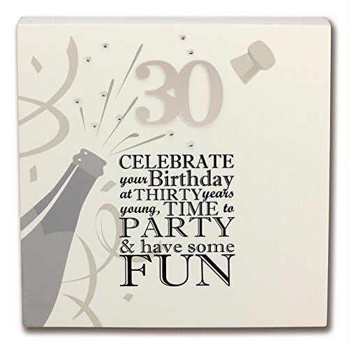 Arora Sentimental Art 30th Birthday Art Block - hanrattycraftsgifts.co.uk