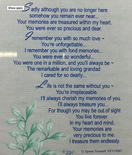 In Loving Memory - Of A Dear Grandad - Grave/Graveside Memorial Card - hanrattycraftsgifts.co.uk
