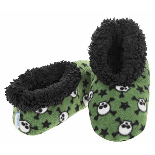 Snoozies Fleece Slippers Boys: Skulls: Medium (1-2) - hanrattycraftsgifts.co.uk