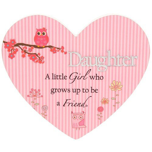 Daughter Pretty Reflections Heart Plaque Lovely Gift - hanrattycraftsgifts.co.uk