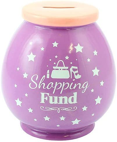 Shopping Fund Ceramic Fun Novelty Money Box Jar by Money Pots