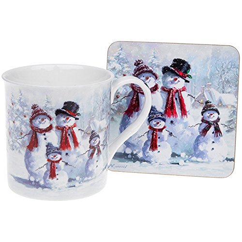 Snowman Family Mug Coaster - hanrattycraftsgifts.co.uk
