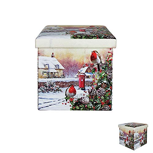 Lesser & Pavey Macneil Christmas Robins Folding Storage Box - hanrattycraftsgifts.co.uk