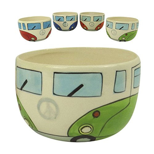 VW Camper Van Ceramic Bowl (Green) - hanrattycraftsgifts.co.uk