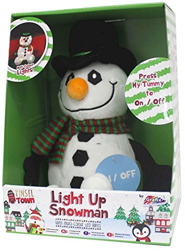 Christmas Snowman Light Up LED Childrens Plush Soft Toy Kids Night Light - hanrattycraftsgifts.co.uk