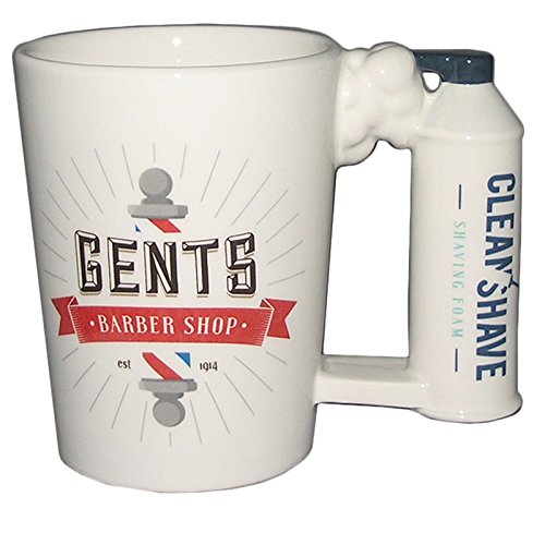 Shaving Foam Shaped Handle Ceramic Mug - hanrattycraftsgifts.co.uk