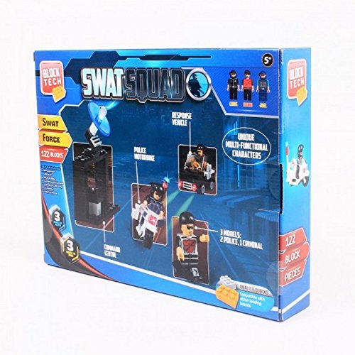 Block Tech Swat Squad Police Blocks Play Set 122 Blocks 5 Years + - hanrattycraftsgifts.co.uk