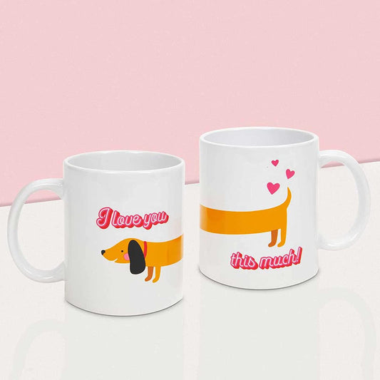 Now Or Never - Sausage Dog Romantic Mugs Gift Set