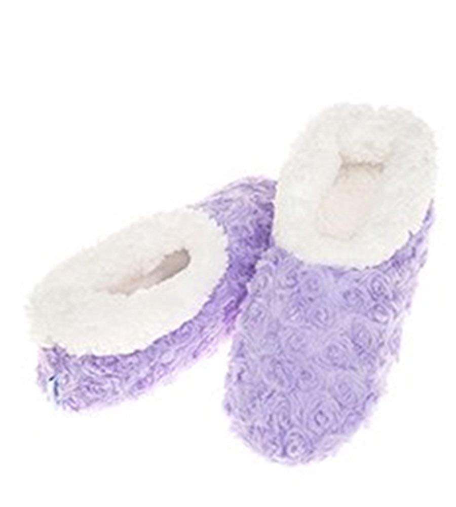 Ladies Super Soft Rose Textured Fur-Like Fabric Snoozies Slippers - hanrattycraftsgifts.co.uk