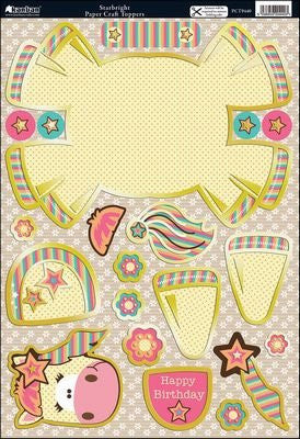 Wobbler Die-Cut Punch-Out Card 2-Sheet Pack-Starbright Yellow/Pink - hanrattycraftsgifts.co.uk
