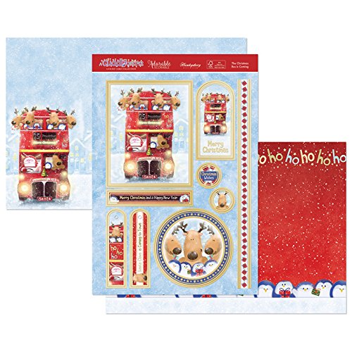 The Christmas Bus Is Coming - Luxury Topper Set - Makes 2 Cards - hanrattycraftsgifts.co.uk