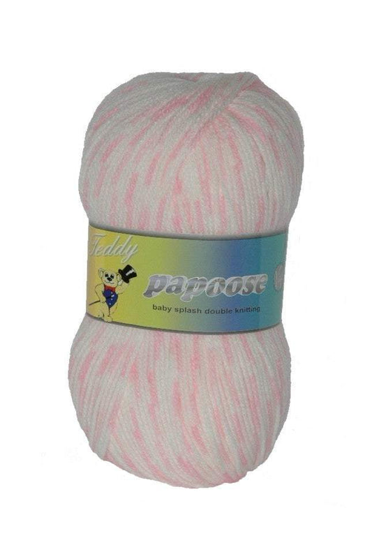 Teddy Papoose DK baby pink splash    100grm  