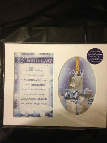 18 birthday sentiment photo mount blue 10x8 - hanrattycraftsgifts.co.uk