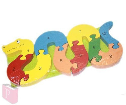 Wooden Number Snake Puzzle 13 X 30cm Games Toys Activities Pre School New - hanrattycraftsgifts.co.uk