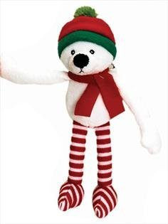 MaSaYa Classic Collection Christmas Hanging Character with Velcro Hands by Keel Toys - POLAR BEAR - hanrattycraftsgifts.co.uk