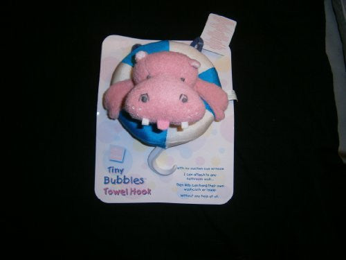 tiny bubbles baby towel hook choice 2 (duck or pink hippo) one supplied - hanrattycraftsgifts.co.uk