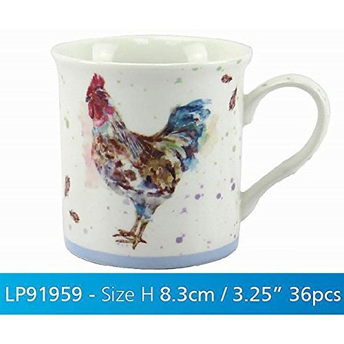 Lesser & Pavey 3.25-Inch  Fine China/Porcelain Country Cockerel Suffolk Mug, Multi-Colour - hanrattycraftsgifts.co.uk