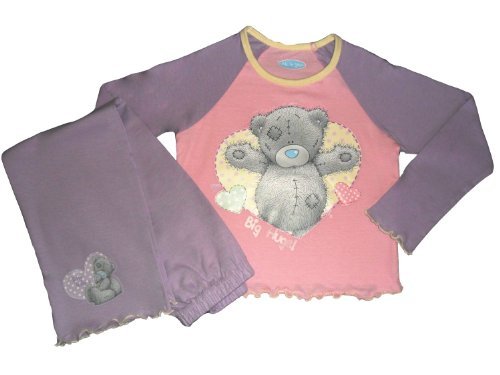 Me To You LILAC Tatty Teddy Bear Girls 2 Piece Pyjama Set - Size 3-4 Years - Long Sleeved Nightwear - hanrattycraftsgifts.co.uk