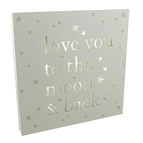 Bambino Baby Light Up MDF Wall Plaque - Love you to the Moon & Back - hanrattycraftsgifts.co.uk