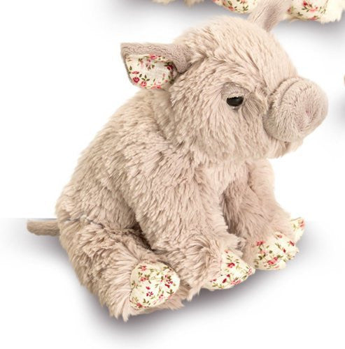 Belle Rose Pig 18cm soft toy - Grey Brown - Cute and Cuddly from Keel Toys - hanrattycraftsgifts.co.uk