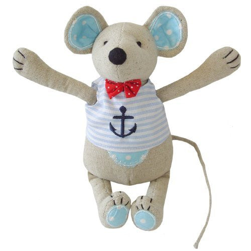 powell craft Mouse - Medium Boy with Blue Anchor - 20cm - hanrattycraftsgifts.co.uk
