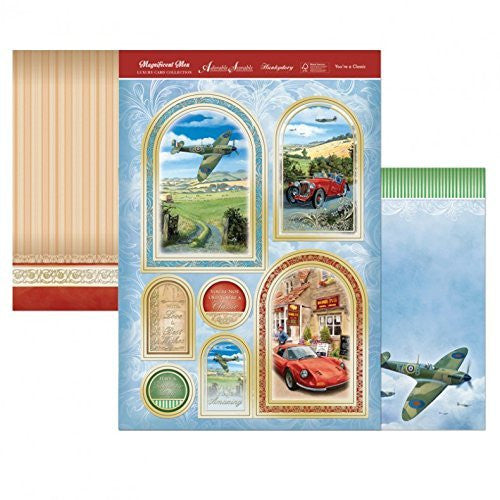Hunkydory Magnificent Men OLD PLANE & CLASSIC CAR You're a classic TOPPERS & CARD - hanrattycraftsgifts.co.uk