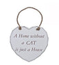 A Home Without A Cat Is Just A Home Heart Plaque Large Shabby Chic Heart - hanrattycraftsgifts.co.uk