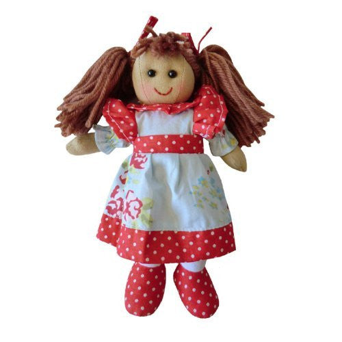 Powell Craft Small Rag Doll with blue dress- 20cm - hanrattycraftsgifts.co.uk