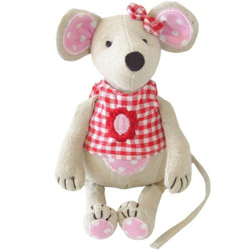 Powell Craft mouse with red gingham top & bow 20cm - hanrattycraftsgifts.co.uk