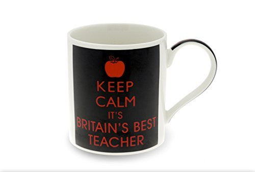 Lesser & Pavey 9.5cm fine China Keep Calm Best Teacher Mug, Multi-Colour - hanrattycraftsgifts.co.uk