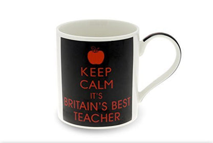 Lesser & Pavey 9.5cm fine China Keep Calm Best Teacher Mug, Multi-Colour - hanrattycraftsgifts.co.uk