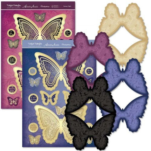 hunkydory twilight butterflies blossoming butterflies fancy shaped cards - hanrattycraftsgifts.co.uk