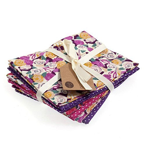 Fat Quarter Bundle: Cotton: 6 x 54cm x 45cm: Rose Bouquet - hanrattycraftsgifts.co.uk