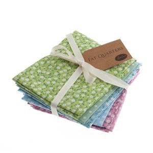 Sew Easy Staples : Mini Green, Blue & Pink Floral - 6 Fat Quarters - hanrattycraftsgifts.co.uk