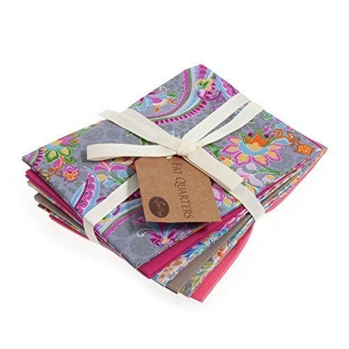 Fat Quarter Bundle: Cotton: 6 x 54cm x 45cm: Summer Paisley - hanrattycraftsgifts.co.uk