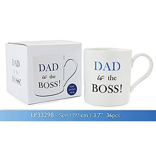 Dad The Boss Boxed Mug - hanrattycraftsgifts.co.uk