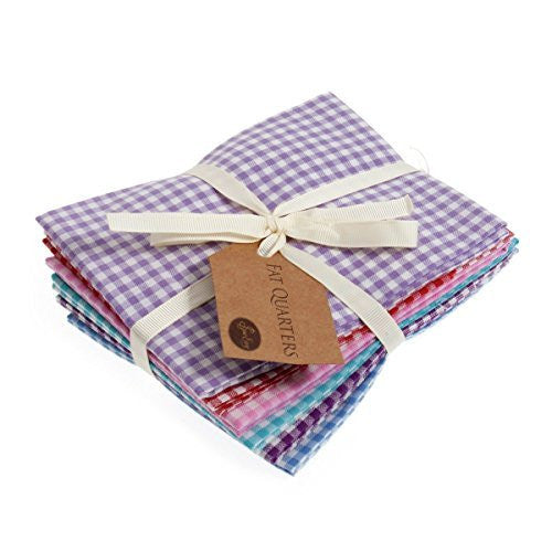 Fat Quarter Bundle: Cotton: 6 x 54cm x 45cm: Pastel Gingham - hanrattycraftsgifts.co.uk