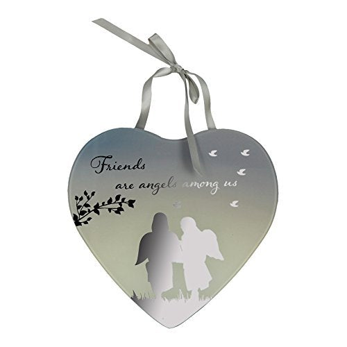 Reflections From The Heart Mirror Plaque - Friends are Angels Among Us - hanrattycraftsgifts.co.uk