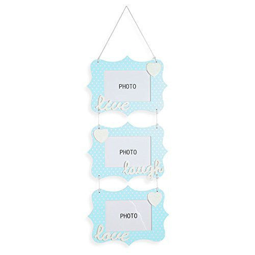 Blue Wooden Photo Frame Live-Laugh-Love - hanrattycraftsgifts.co.uk