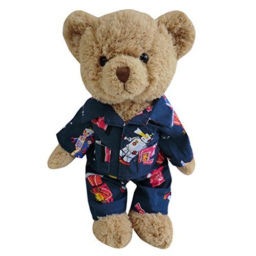 TEDDY BEAR WITH ROBOT PJ'S - hanrattycraftsgifts.co.uk