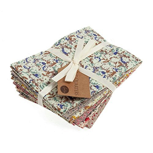 Fat Quarter Bundle: Cotton: 6 x 54cm x 45cm: Heirloom Floral - hanrattycraftsgifts.co.uk