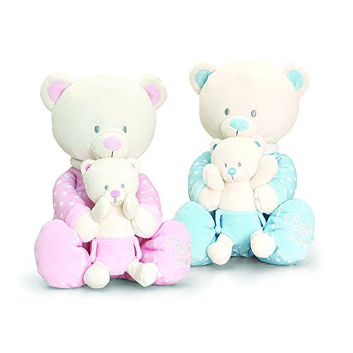 keel 25cm baby bear in onesie suit with teddy pink - hanrattycraftsgifts.co.uk