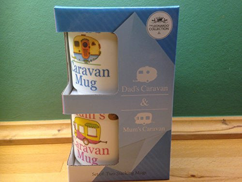 Dad & Mum Caravan Set of 2 mugs - hanrattycraftsgifts.co.uk