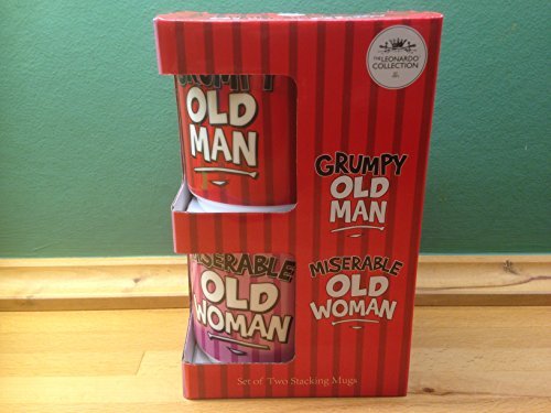 Grumpy Old Man & Miserable Old Womam Set of 2 mugs - hanrattycraftsgifts.co.uk