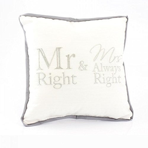 Mr Right & Mrs Always Right Mini Cushion Pillow Novelty Home Sofa. - hanrattycraftsgifts.co.uk