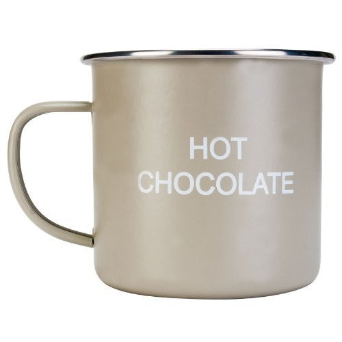 New Pale Green Home Sweet Home Enamelled Tin Hot Chocolate Vintage Retro Mug - hanrattycraftsgifts.co.uk