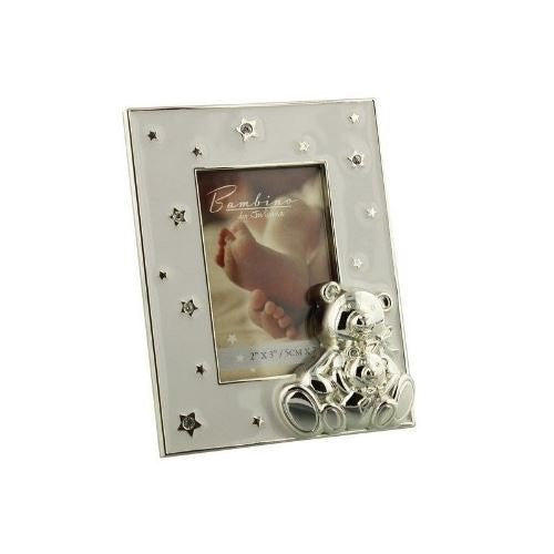 Bambino by Juliana Picture Frame - 2x3 Silverplated Teddy Frame - CG122823 - hanrattycraftsgifts.co.uk